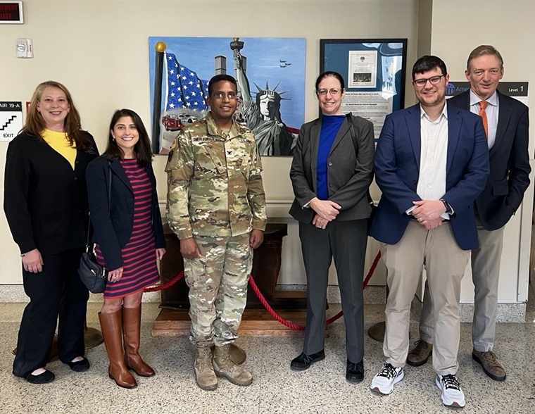 AOTA staff with Col. Enrique Smith-Forbes, Chief of OT Service at Walter Reed National Military Medical Center