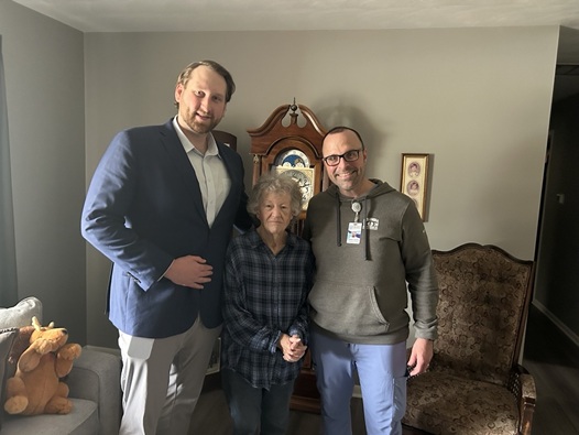 Tom Fritts joins Shawn Layman, OTR/L during a home health visit.