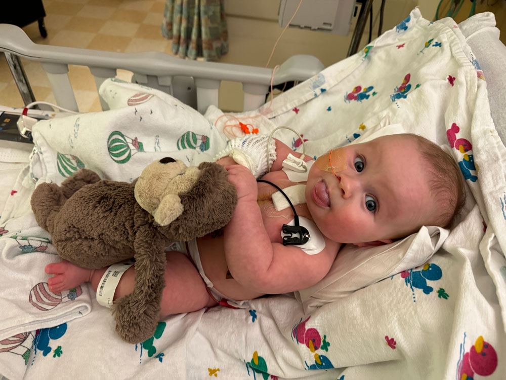 Jack at 4.5 months old, 4 days after surgery for moderate Ventricular Septal Defect (VSD) and small Atrial Septal Defect (ASD) (photo credit: Kathleen Boxx)