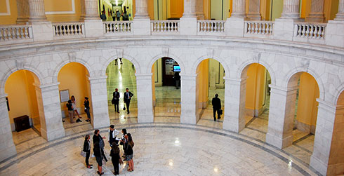 OT practitioners prepare for meeting inside Congressional office building