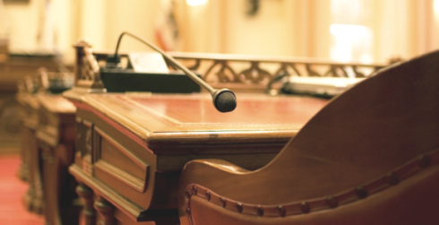 A senator's microphone