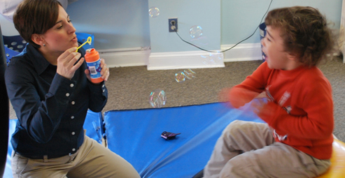 An OT working with a client with sensory issues