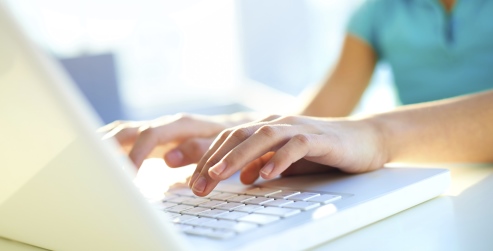 A person on a laptop