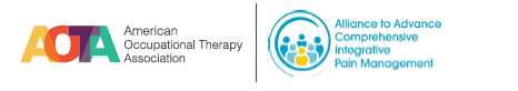 Logos for American Occupational Therapy Association and Alliance to Advance Comprehensive Integrative Pain Management