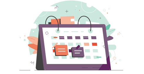  Calendar with callouts